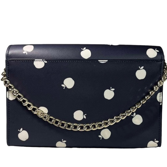 Kate Spade Carson Orchard Toss Blue Apple Print Convertible Crossbody Handbag 🍎 - Picture 7 of 15